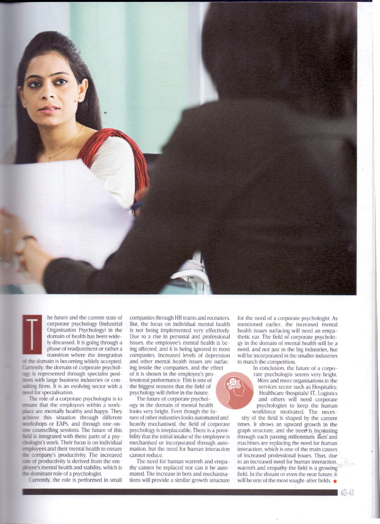 Dr Prerna Kohli India’s Top Psychologist in Indian Express Book: Corporate Psychology